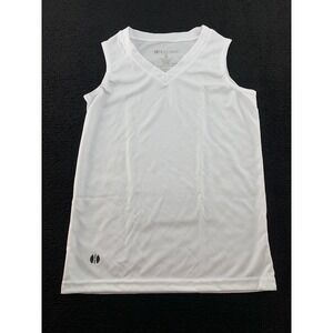 Holloway Girls White V Neck Sleeveless Athletic Performance Shirt Size S‎